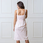 Organic Seersucker Sheath Dress Light Pink