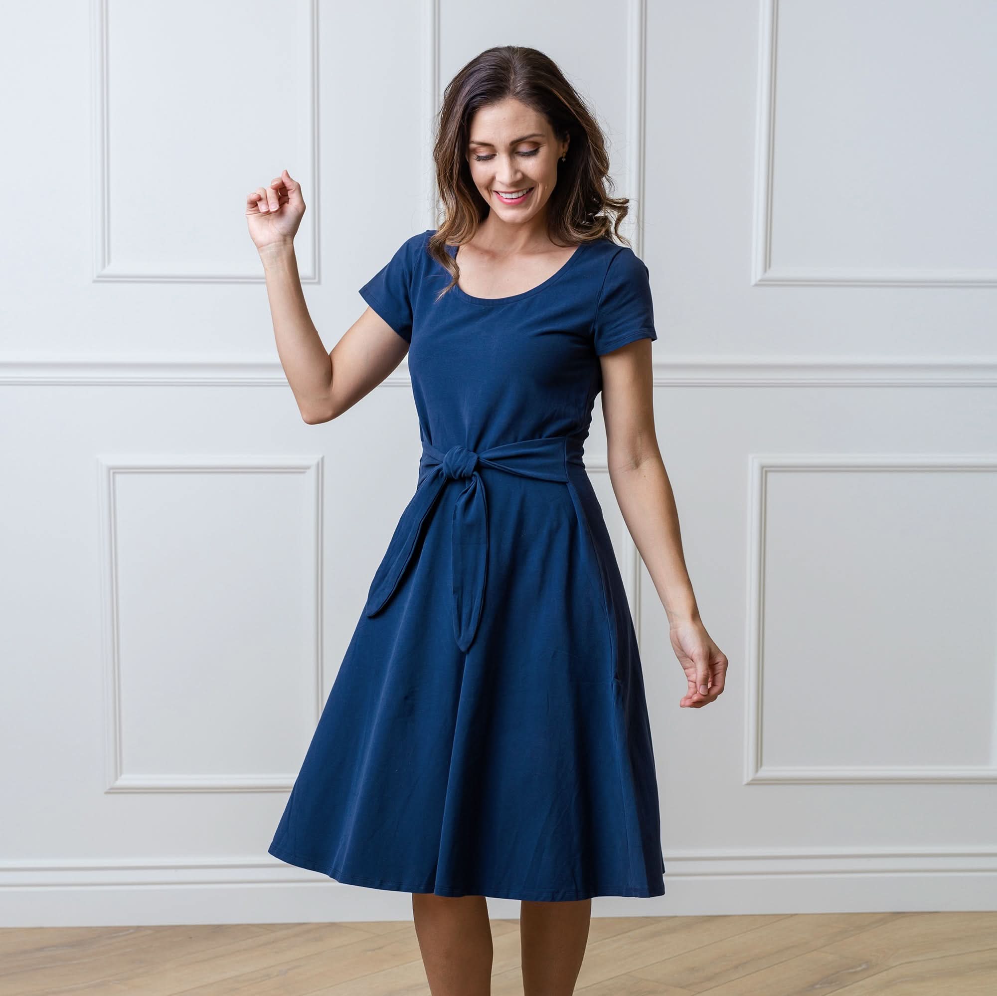 Organic Tie-Waist Knit Dress - 95% Cotton
