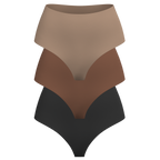 High Rise Thong 3 Pack [Dark Neutrals]