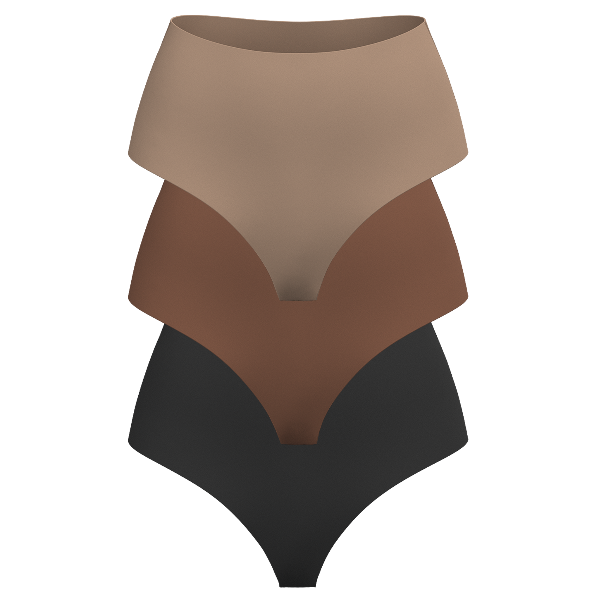 High Rise Thong 3 Pack [Dark Neutrals]