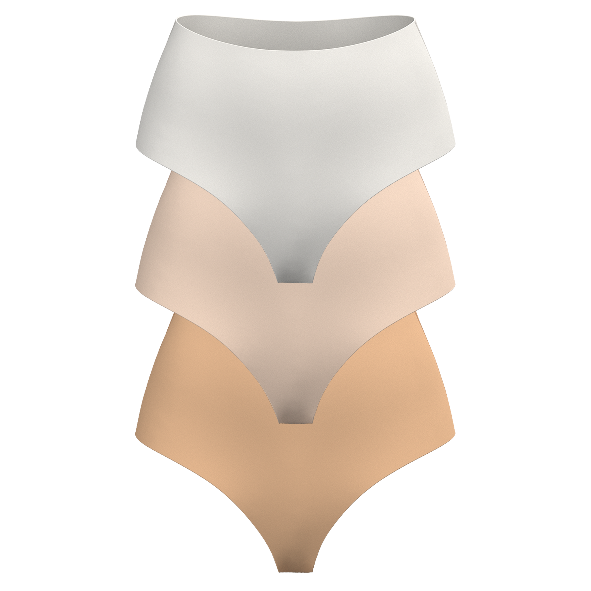 High Rise Thong 3 Pack [Light Neutrals]