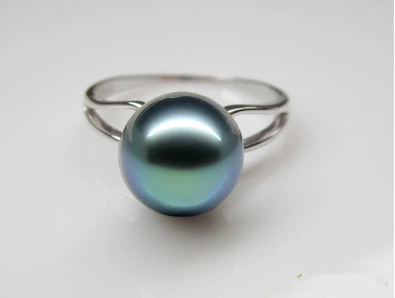 Tahitian Pearl Ring with 925 Silver - The Peony Haus