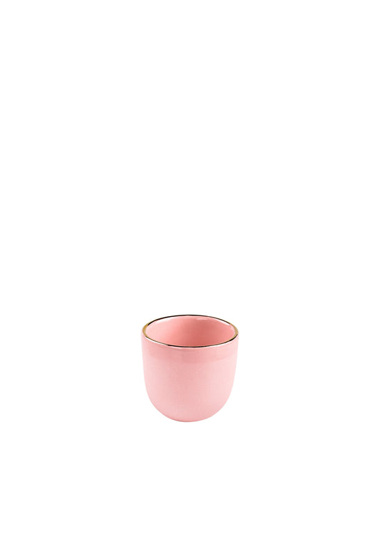 Handmade Porcelain Espresso Cup with Gold Rim. Powder Pink - The Peony Haus