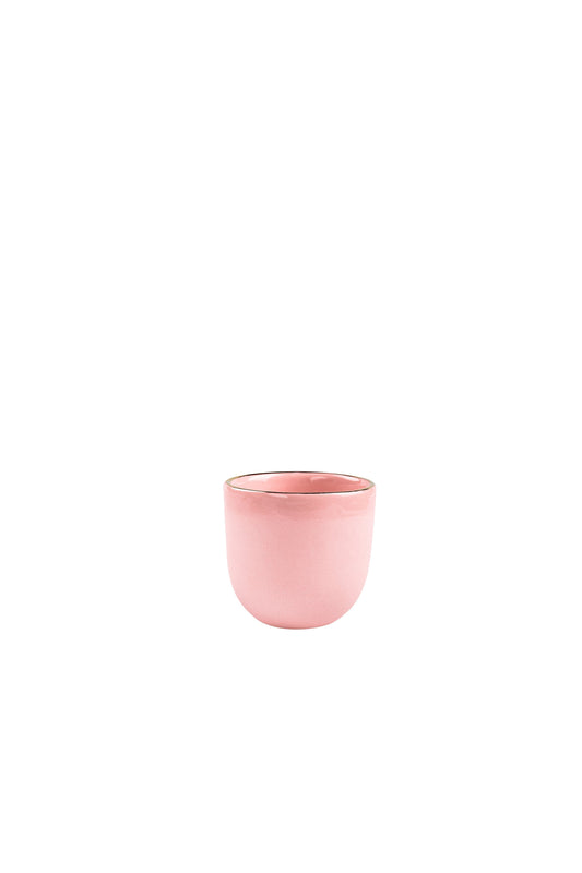 Handmade Porcelain Espresso Cup with Gold Rim. Powder Pink - The Peony Haus