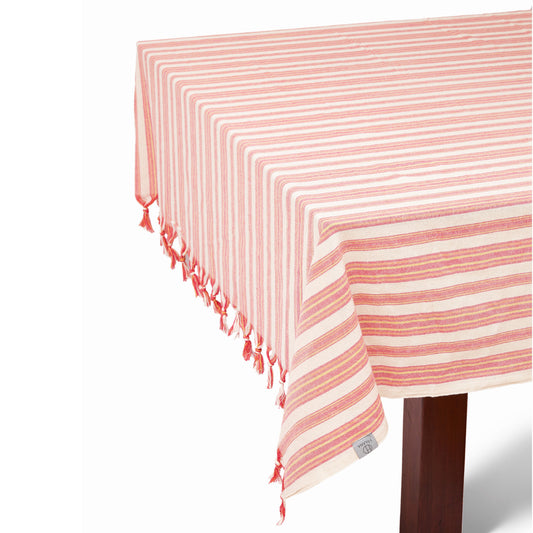Andana Striped Tablecloth Set - Magenta - The Peony Haus