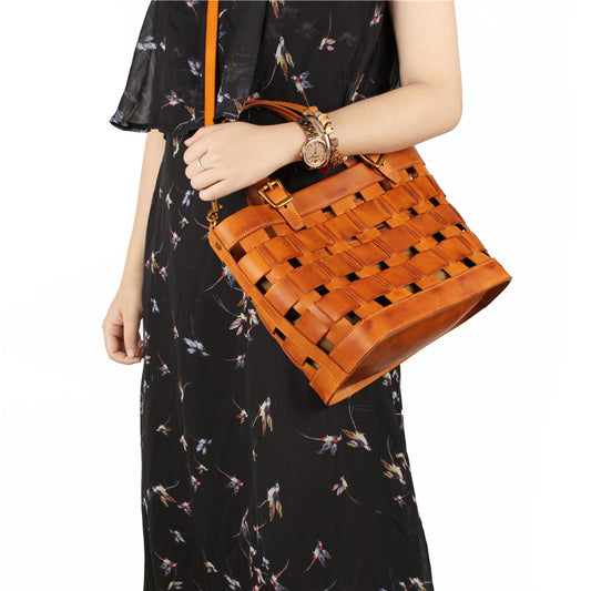 Hollow Leather Bag - The Peony Haus