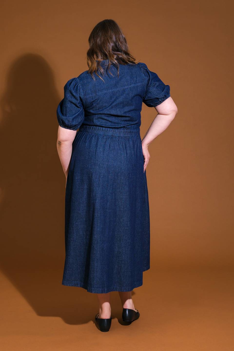 GET THE LOOK DENIM MIDI DRESS - 90% Cotton
