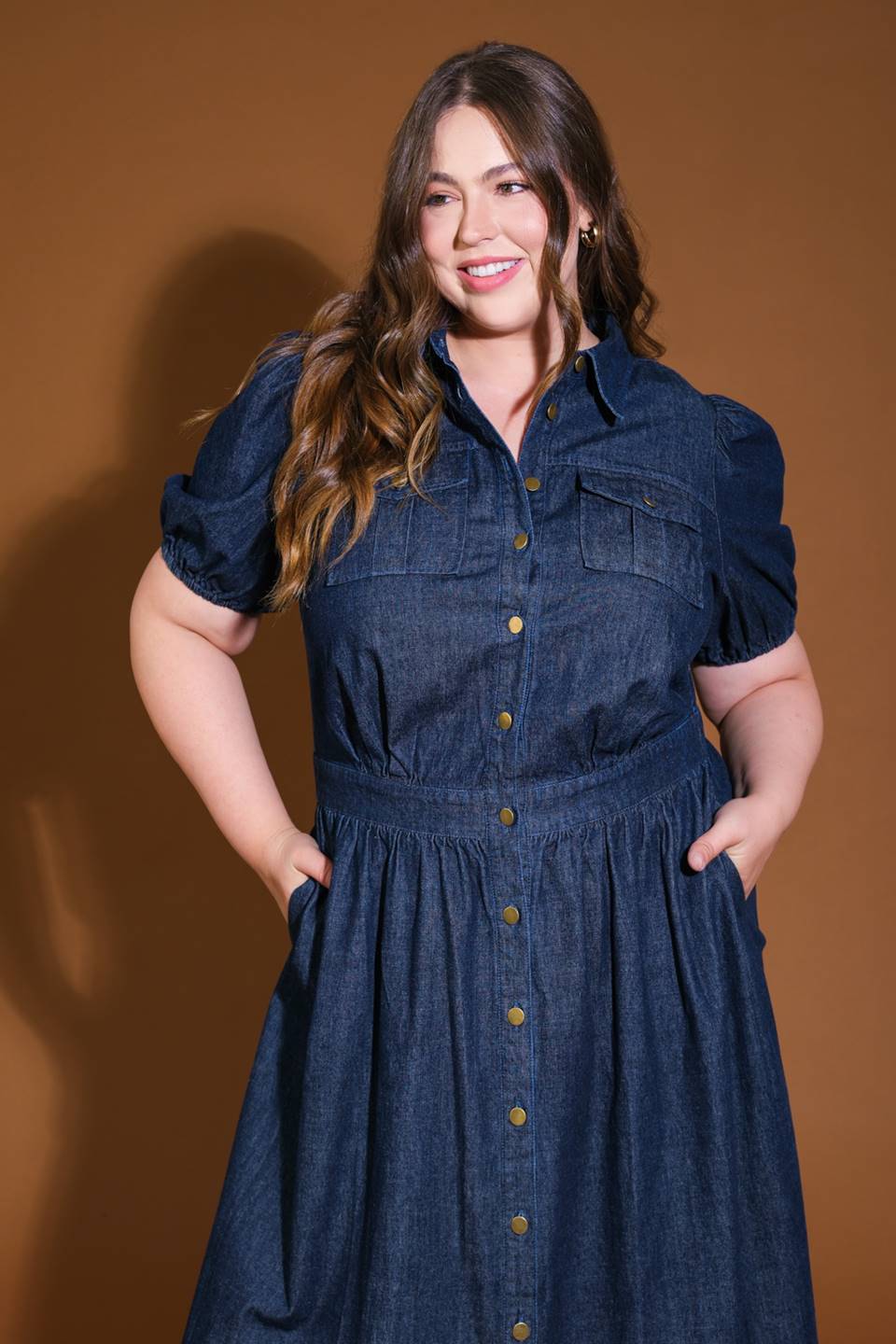GET THE LOOK DENIM MIDI DRESS - 90% Cotton