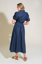 GET THE LOOK DENIM MIDI DRESS - 90% Cotton
