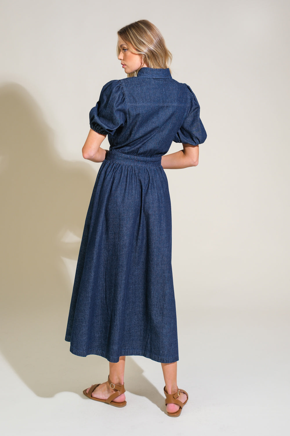 GET THE LOOK DENIM MIDI DRESS - 90% Cotton