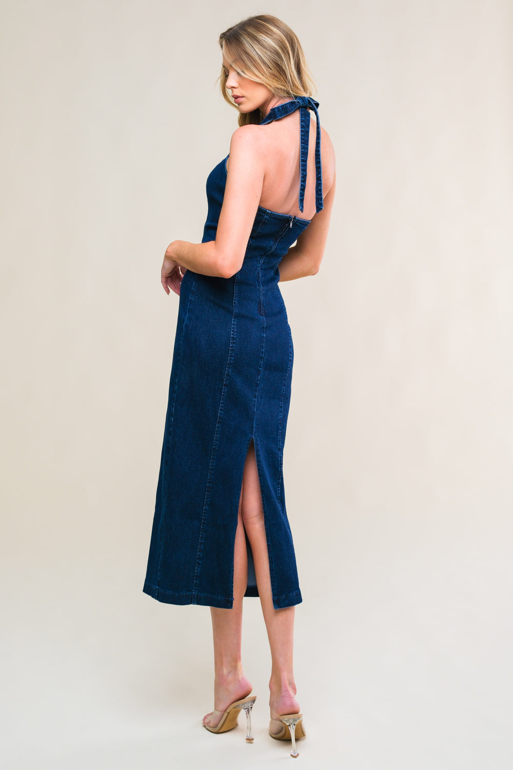SO QUINTESSENTIAL DENIM MIDI DRESS - 98% Cotton