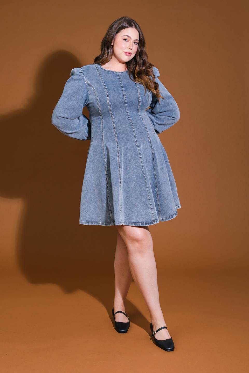 YOUR SWEETIE DENIM MINI DRESS - 97% Cotton