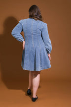 YOUR SWEETIE DENIM MINI DRESS - 97% Cotton