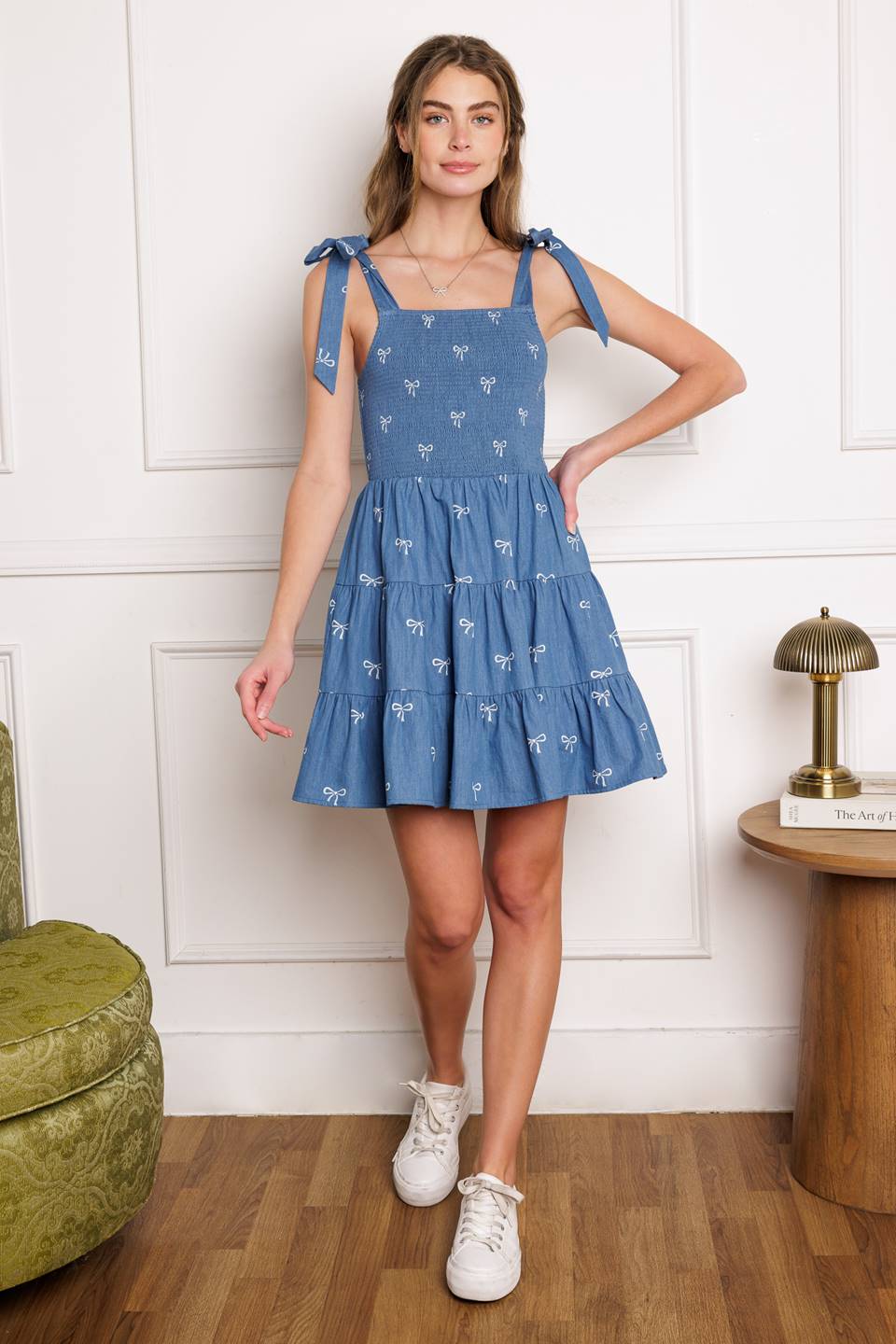 DUSK ENCHANTMENT WOVEN MINI DRESS - 95% Cotton
