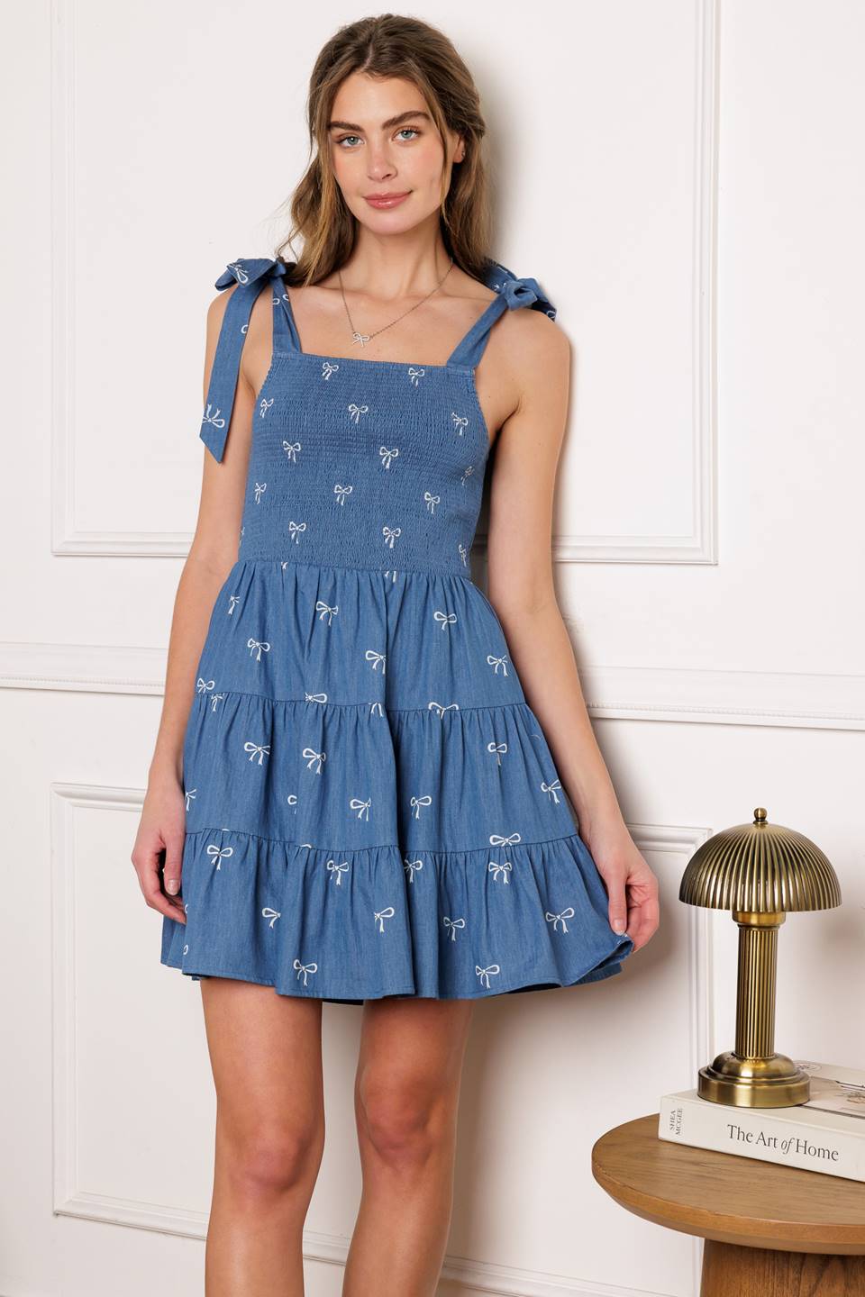 DUSK ENCHANTMENT WOVEN MINI DRESS - 95% Cotton