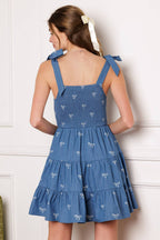 DUSK ENCHANTMENT WOVEN MINI DRESS - 95% Cotton