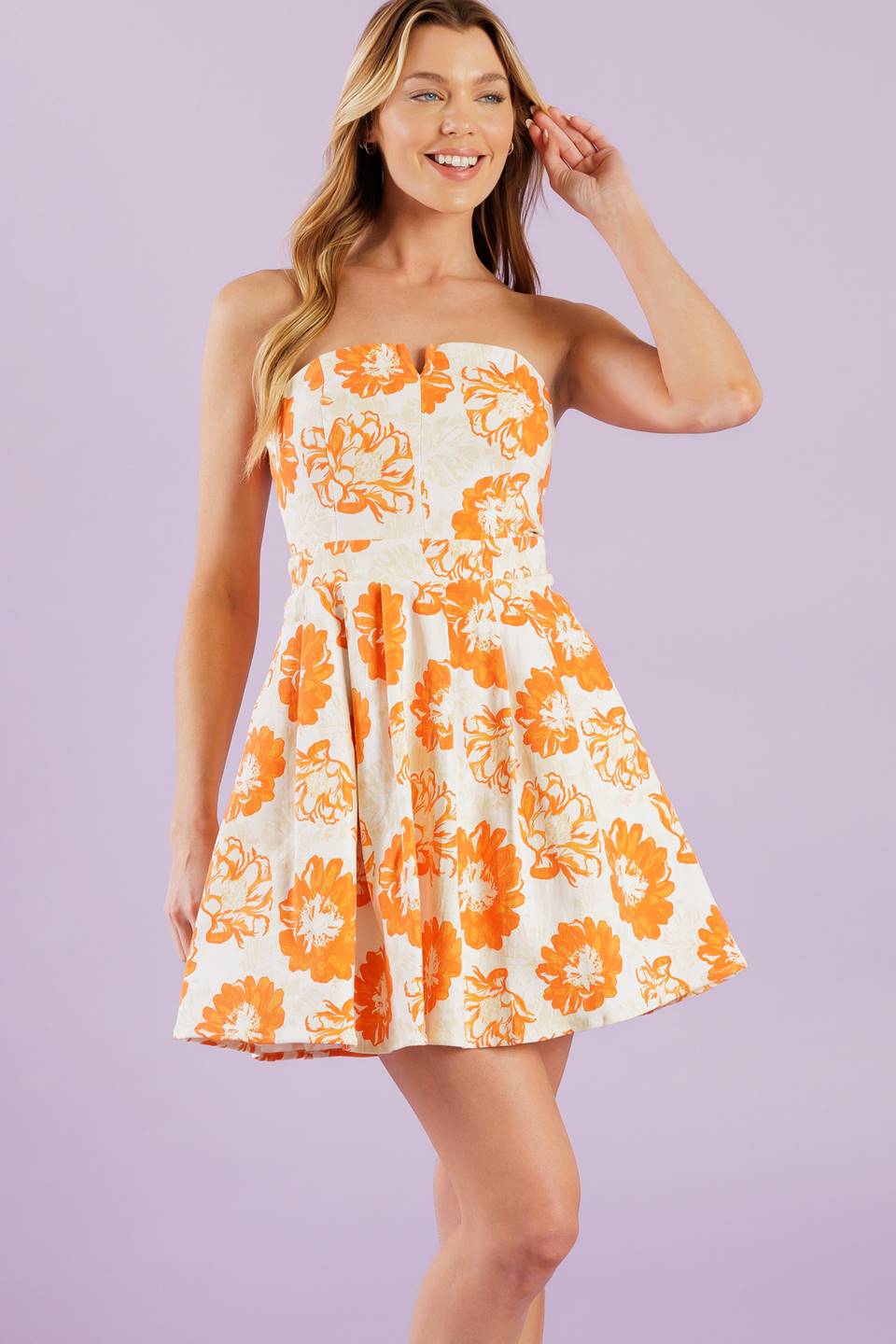 LOVE ME MORE WOVEN MINI DRESS - 97% Cotton