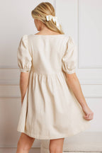 FOR THE DAY WOVEN TWILL MINI DRESS