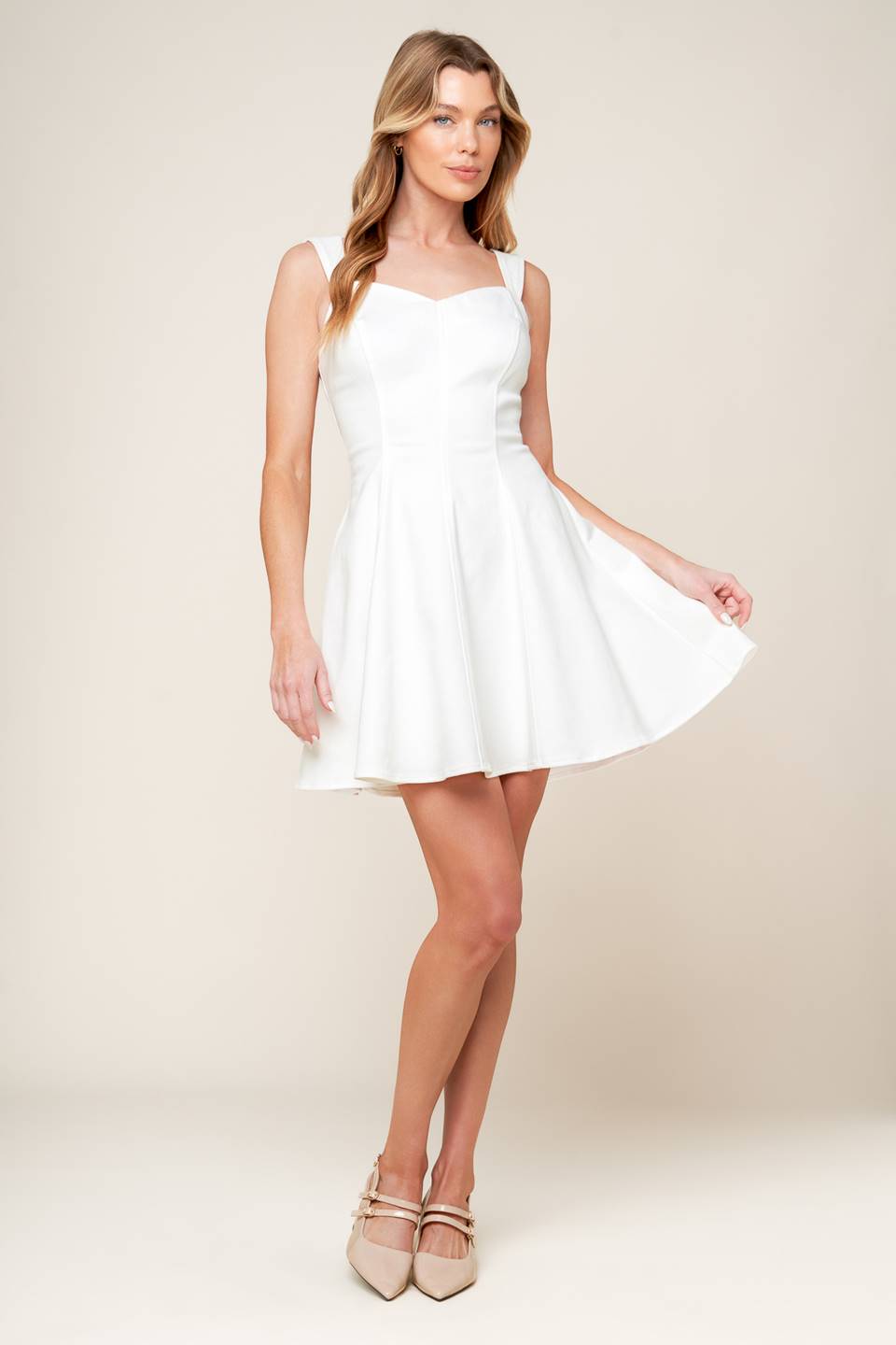 LAST YOUR CHANCE DENIM WOVEN MINI DRESS - 97% Cotton