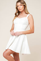LAST YOUR CHANCE DENIM WOVEN MINI DRESS - 97% Cotton