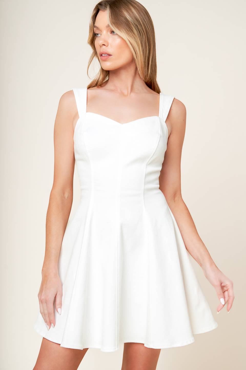 LAST YOUR CHANCE DENIM WOVEN MINI DRESS - 97% Cotton