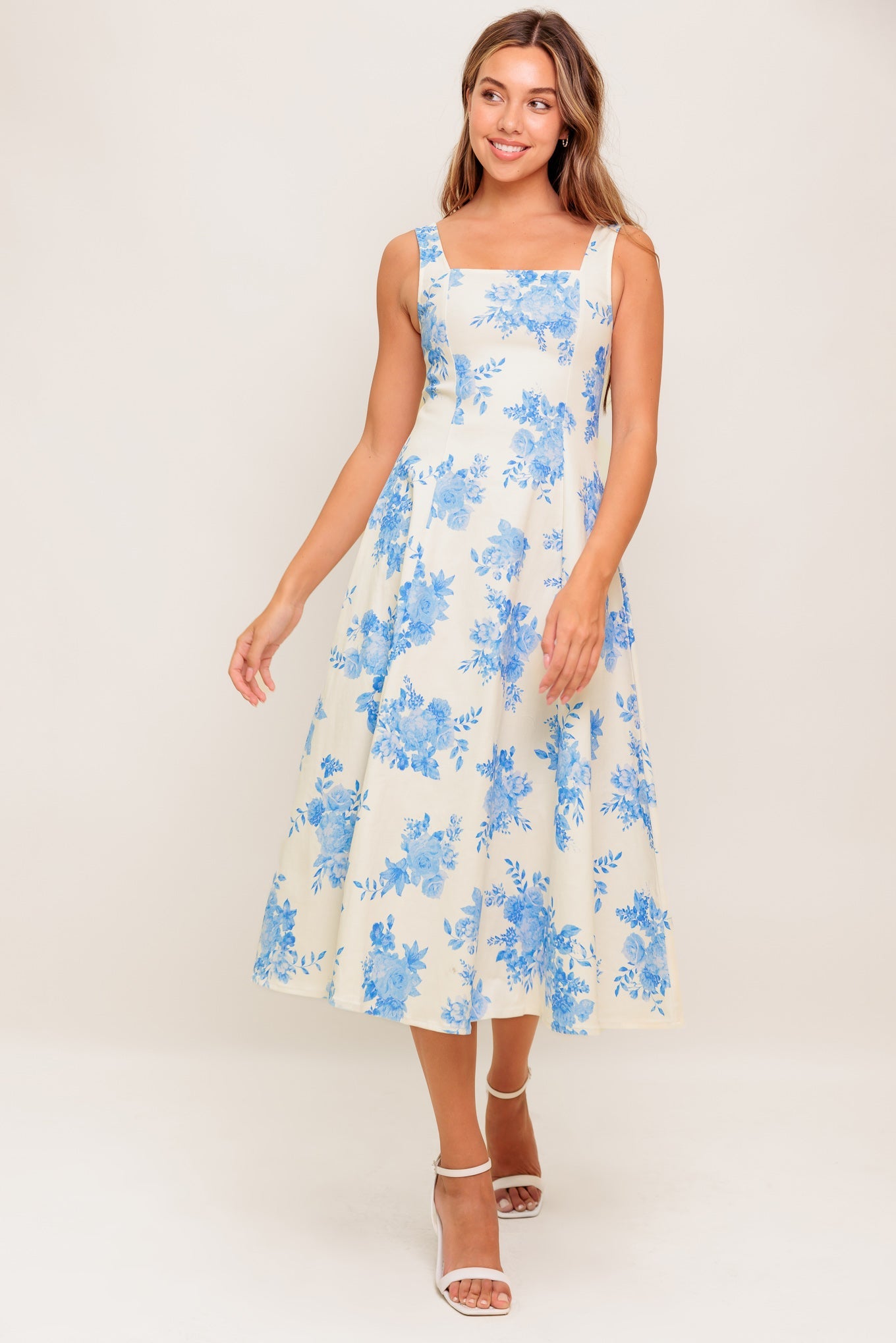 BLUEBELL BREEZE WOVEN MIDI DRESS - 97% Cotton
