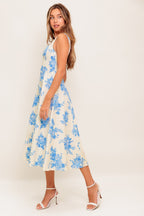 BLUEBELL BREEZE WOVEN MIDI DRESS - 97% Cotton