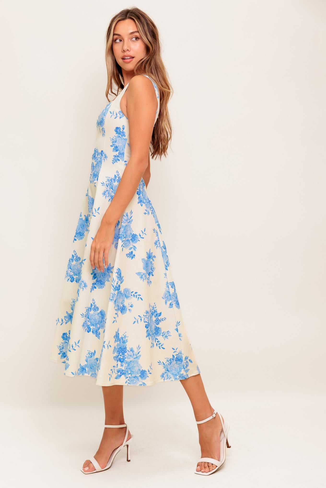 BLUEBELL BREEZE WOVEN MIDI DRESS - 97% Cotton