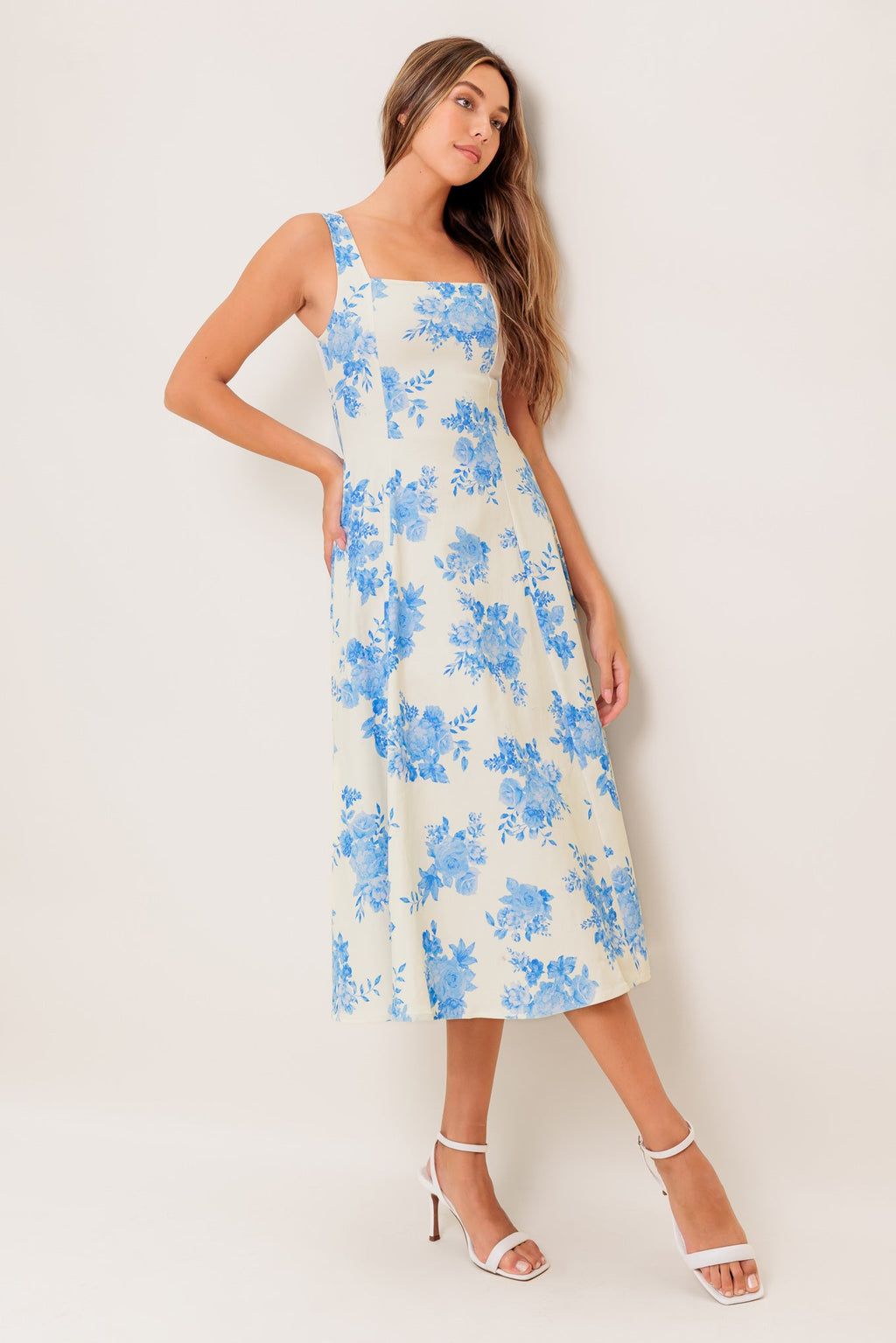 BLUEBELL BREEZE WOVEN MIDI DRESS - 97% Cotton