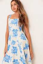 BLUEBELL BREEZE WOVEN MIDI DRESS - 97% Cotton
