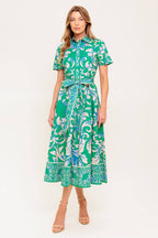 SUMMER BOUQUET WOVEN MIDI DRESS