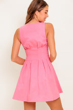 COTTON CANDY DAYS WOVEN MINI DRESS - 97% Cotton