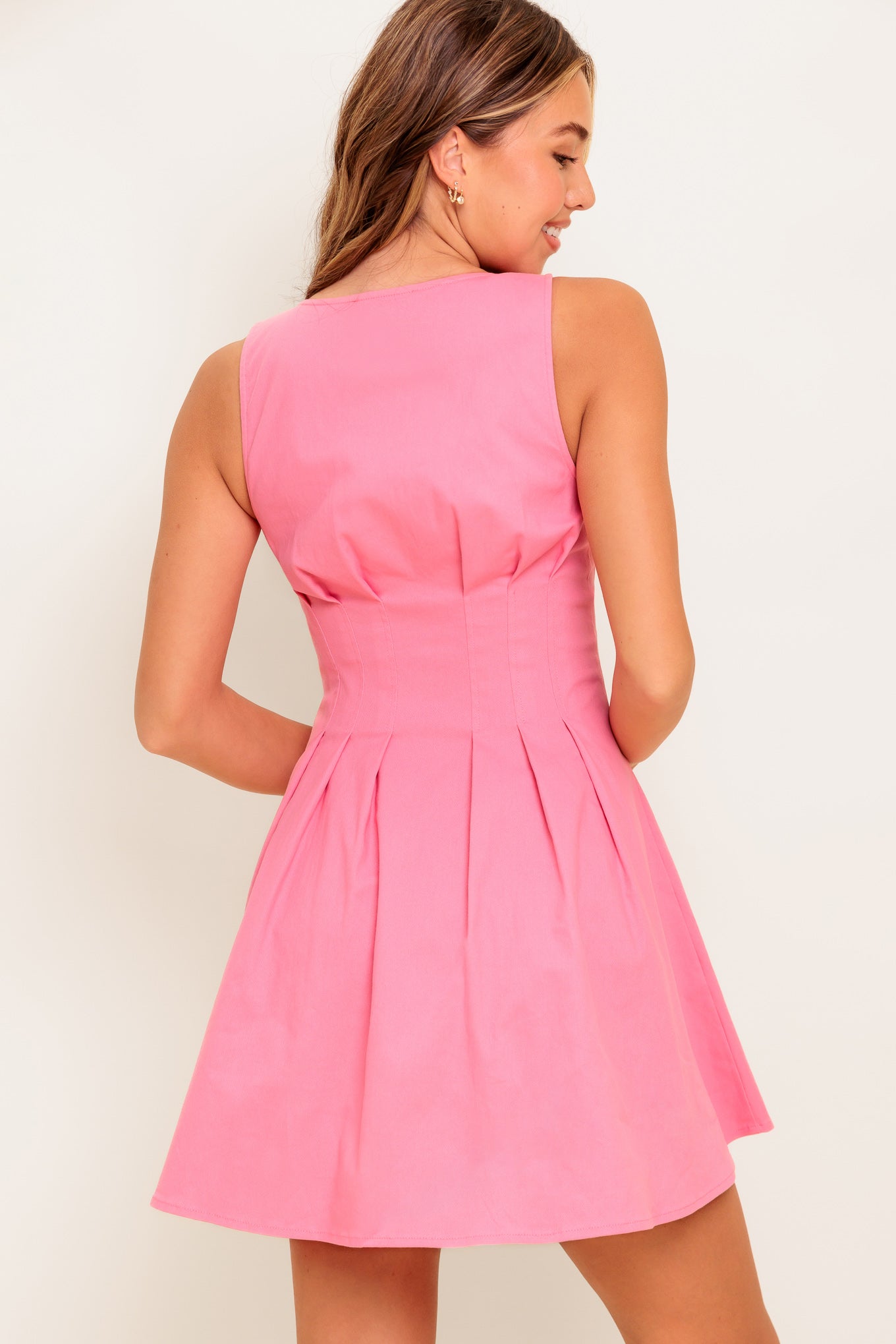 COTTON CANDY DAYS WOVEN MINI DRESS - 97% Cotton