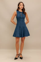 MOD DENIM DARLING MINI DRESS - 99% Cotton