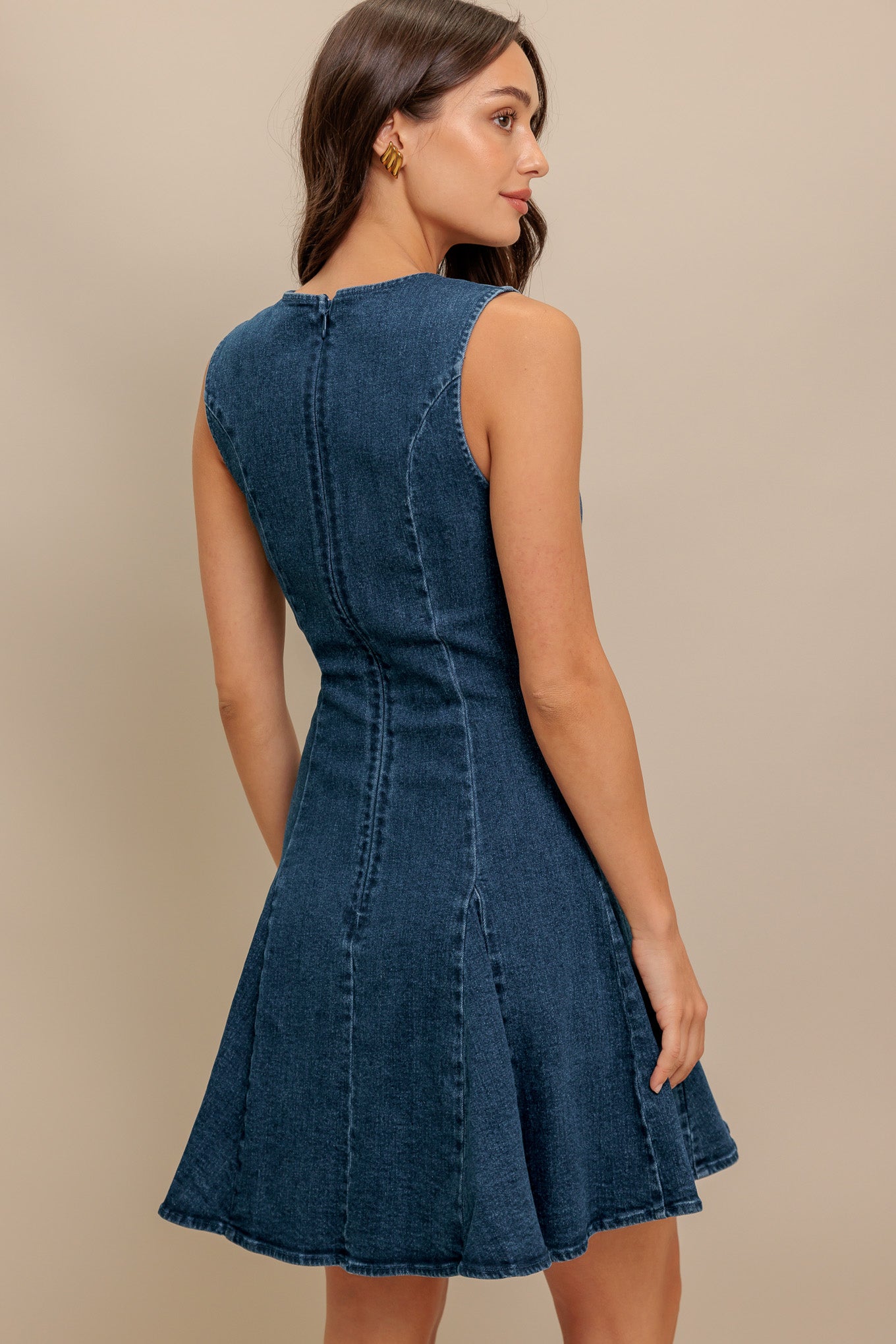 MOD DENIM DARLING MINI DRESS - 99% Cotton