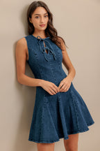 MOD DENIM DARLING MINI DRESS - 99% Cotton