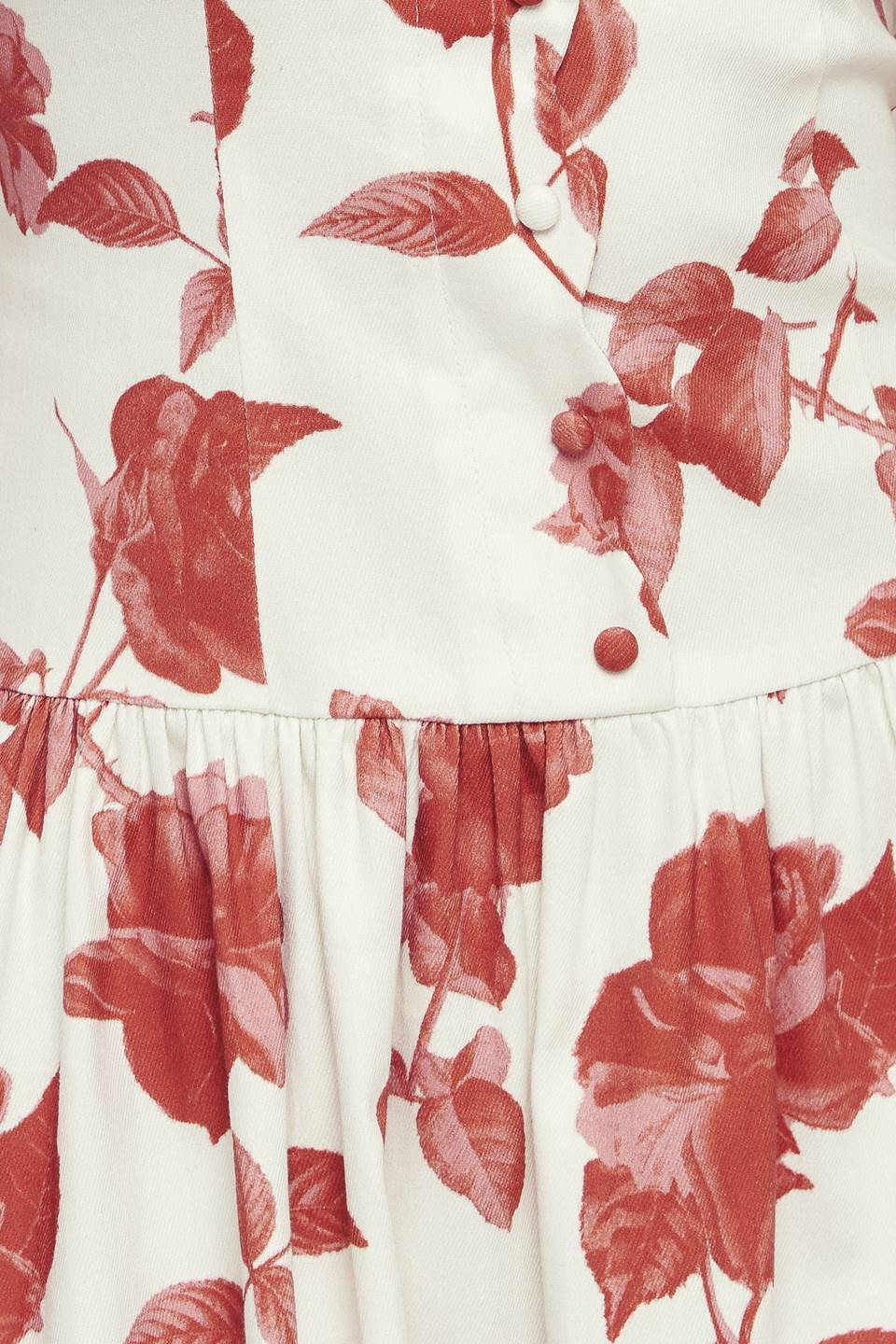 ROMA FLORAL WOVEN MIDI DRESS - 97% Cotton