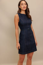 COOL CONTROL DENIM MINI DRESS - 98% Cotton