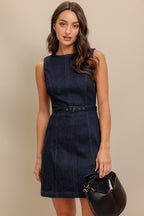 COOL CONTROL DENIM MINI DRESS - 98% Cotton