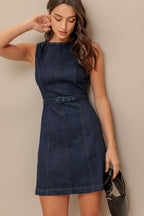 COOL CONTROL DENIM MINI DRESS - 98% Cotton