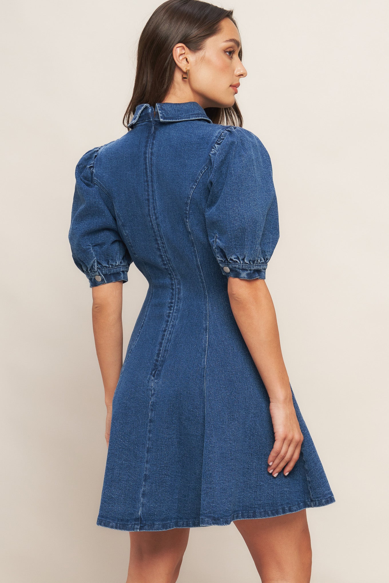 WESTWOOD CHARM DENIM MINI DRESS - 99% Cotton