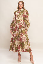 COUNTRY ROMANCE WOVEN MIDI DRESS - 97% Cotton