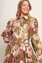 COUNTRY ROMANCE WOVEN MIDI DRESS - 97% Cotton