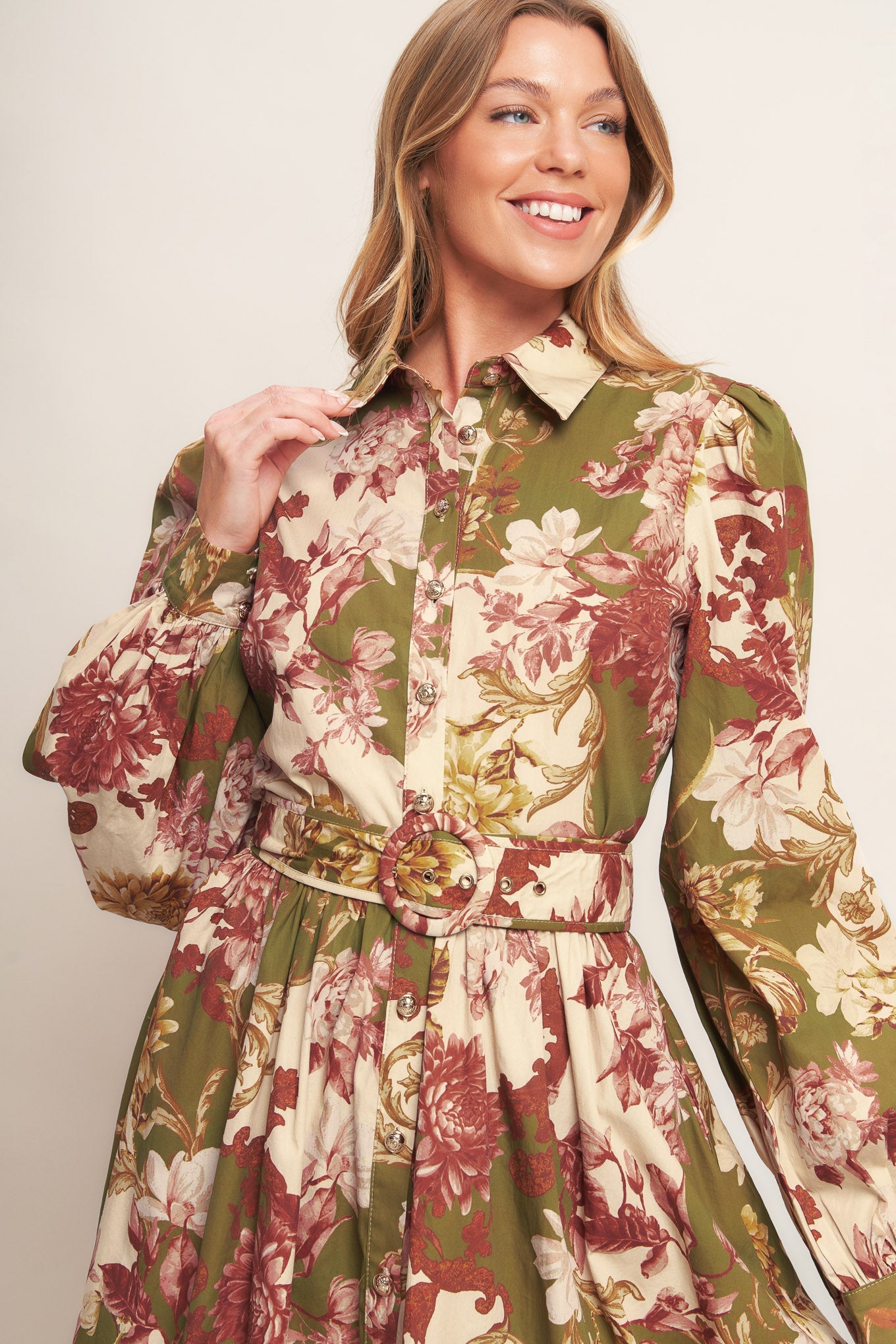 COUNTRY ROMANCE WOVEN MIDI DRESS - 97% Cotton