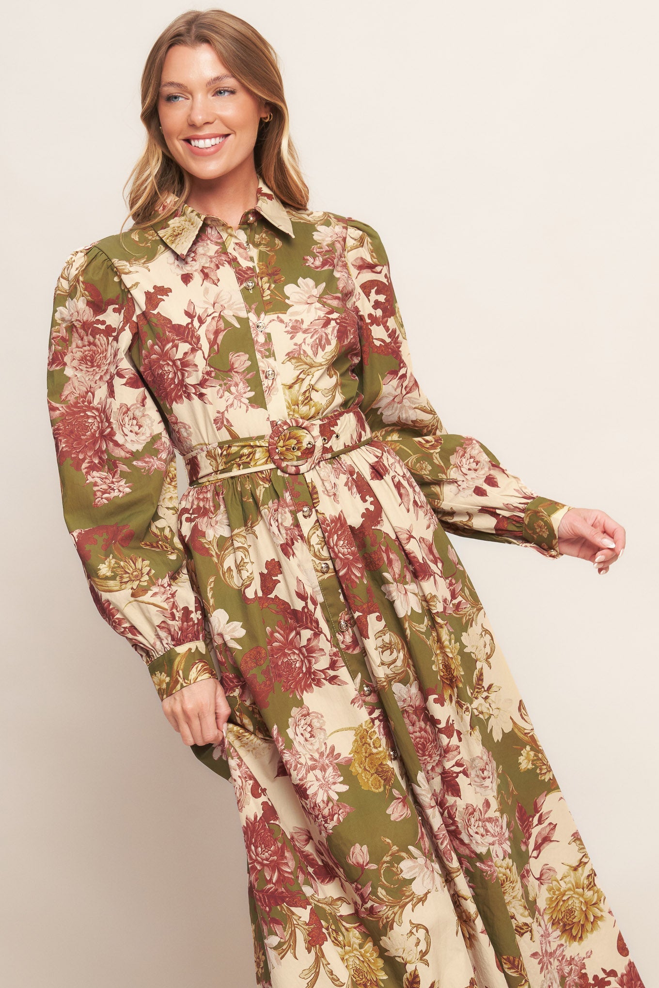 COUNTRY ROMANCE WOVEN MIDI DRESS - 97% Cotton