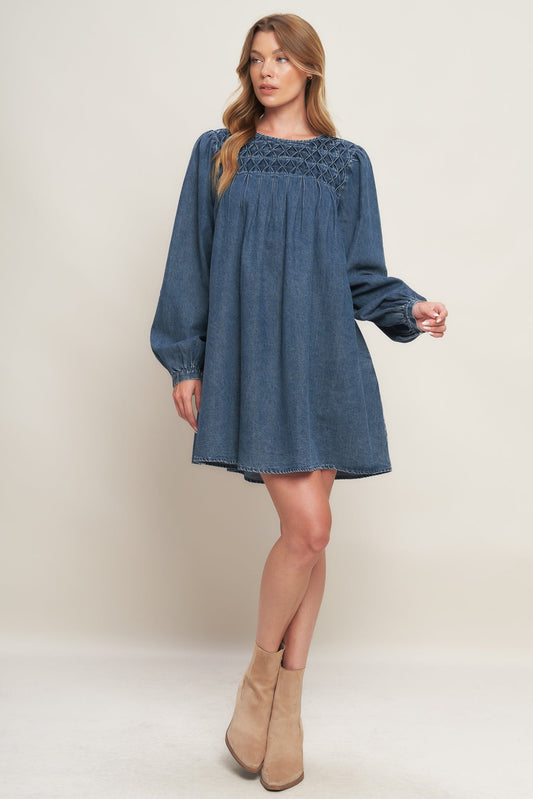 WEEKEND DENIM ICON MINI DRESS - 90% Cotton