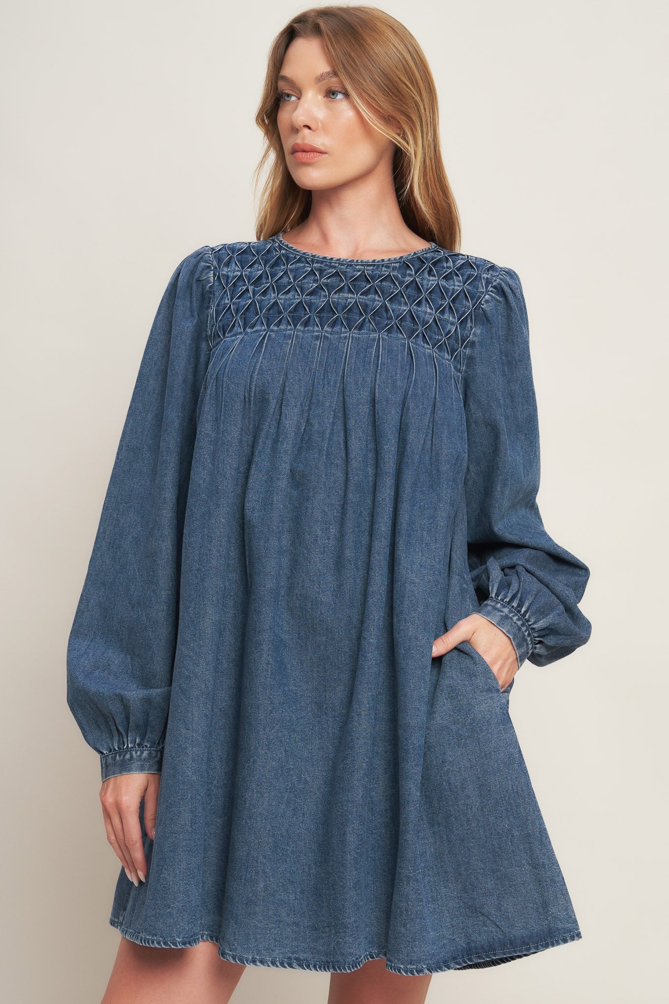 WEEKEND DENIM ICON MINI DRESS - 90% Cotton