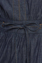 POWER DENIM GODDESS DARK INDIGO MIDI DRESS -  90% Cotton