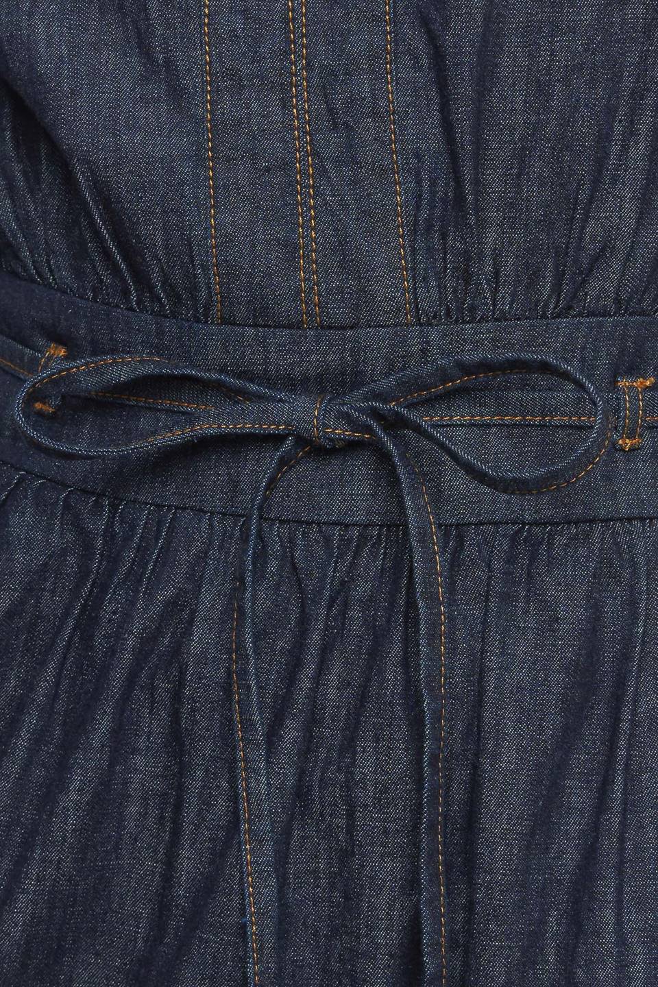 POWER DENIM GODDESS DARK INDIGO MIDI DRESS -  90% Cotton