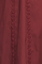 MODERN FEMME BURGUNDY WOVEN MIDI DRESS